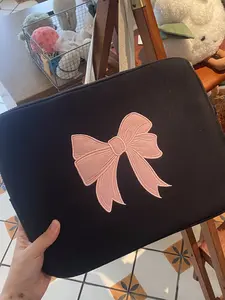 1PC High Beauty Girl Heart Ins Black Embroidered Pink Bow Tablet Inner Bag 11/13/15 inch Laptop Storage crochet  laptop laptop  cover