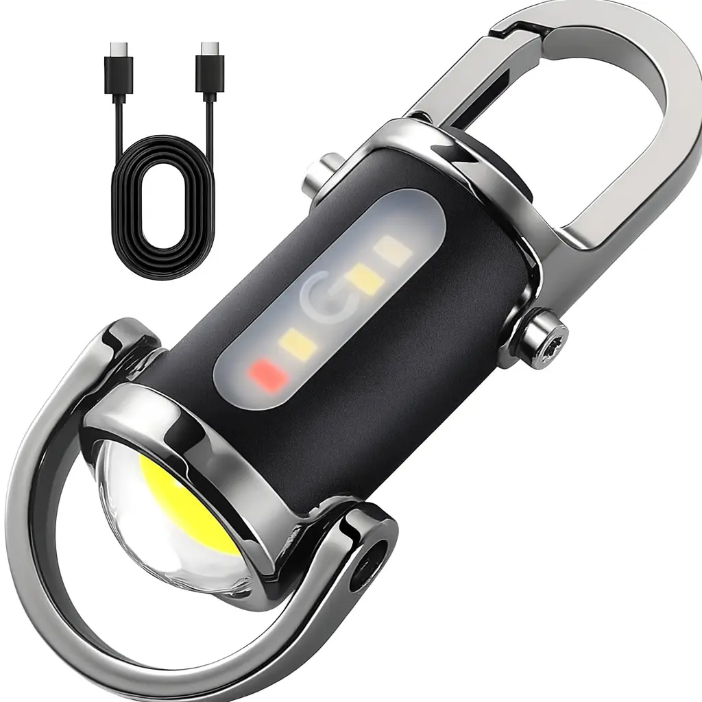 2PCS Rechargeable Keychain Flashlights, High Brightness LED Mini Torch, Waterproof & Multi-Mode, Portable Outdoor Light for Hiking, Camping, Walking, Emergency, Travel