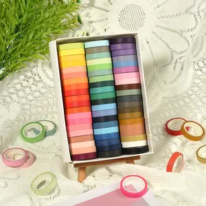 60 Colors Scrapbook Paper Tape, Adhesive Strips, Tear-Off Without Residue, Ideal for DIY Crafts, Gift Wrapping, and Decoration, Perfect for Handmade Projects