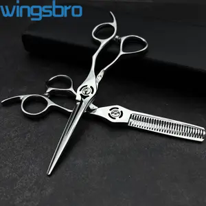 Wingsbro Professional Stainless Hair Cutting Scissors, Styling Tool for Barbers, Flat Shears for Thinning, Salon Quality Hair Clippers