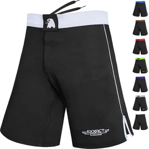 Exxact Sports MMA Shorts, IBJJF Ranked No Gi BJJ Jiu Jitsu Shorts for Men, Boxing, Cross Training & Grappling Shorts (White)