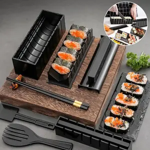 Sushi Making Kit,DIY Sushi Roller Tool for Home Beginners,Sushi Maker Set for Beginners Plastic Premium Set Sushi Tool Set Sushi Rice Roll Mold Shapes, Multifunctional Mold with Various Shapes, DIY Sushi Tools for Rice and Vegetable Rolls.