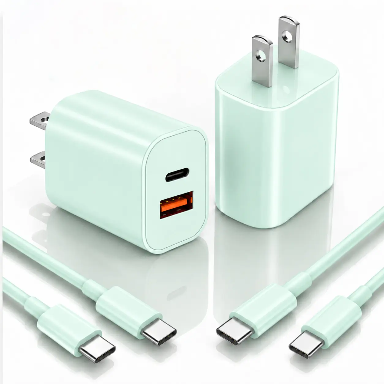 20W USB C Fast Charger for iPhone 17 16 15, PD Wall Charger Block with 4-Pack 6FT USB C to USB C Cable, Type C Fast Charging Phone Adapter for iPhone 17 Pro Max Air, 16 Pro Max, 15 Pro Max, iPad, Samsung Galaxy, Pixel, Android