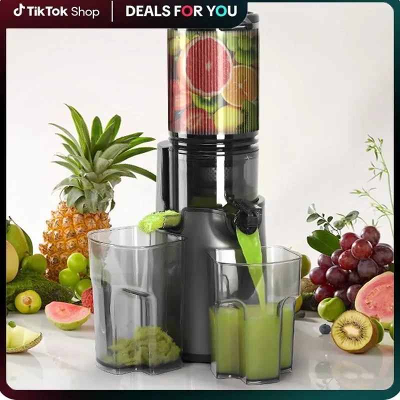 LQZ 350W Cold Press Juicer Slow Masticating Machines 4.3" Feed Chute for Whole Fruits & Vegetables High Juice Yield Durable Motor Easy to Clean Portab