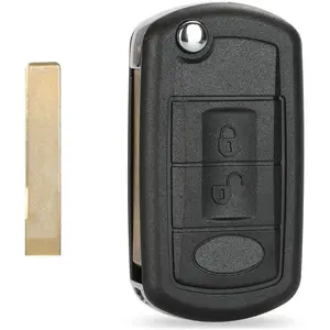 Replacement Folding 3 Button Remote Flip Case Styling Shell for Land R0VER Range R0ver Sport LR3 Discovery (with HU92 Blade)