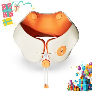 [Best Gift Choice]Shiatsu Neck Massager with Heat Rechargeable Soft Relaxing Gift Patches for Home Office Car Travel Use Lightweight Daily Use