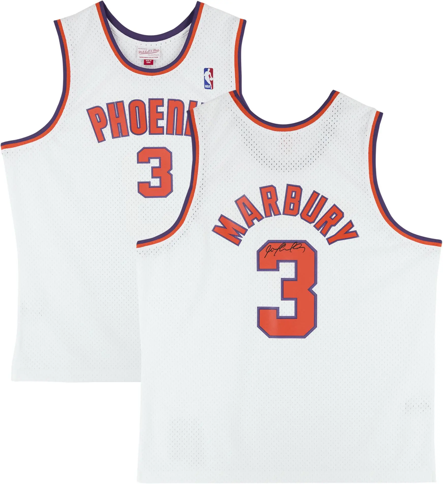Stephon Marbury Phoenix Suns Autographed Mitchell & Ness 2002-2003 White Alternative Swingman Jersey - Fanatics Authentic Certified