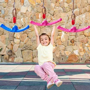 360° Rotating Trainer, Adjustable Handles & Bungee Rope Attachments, Indoor/Outdoor Fitness Set for Kids Ages 3+