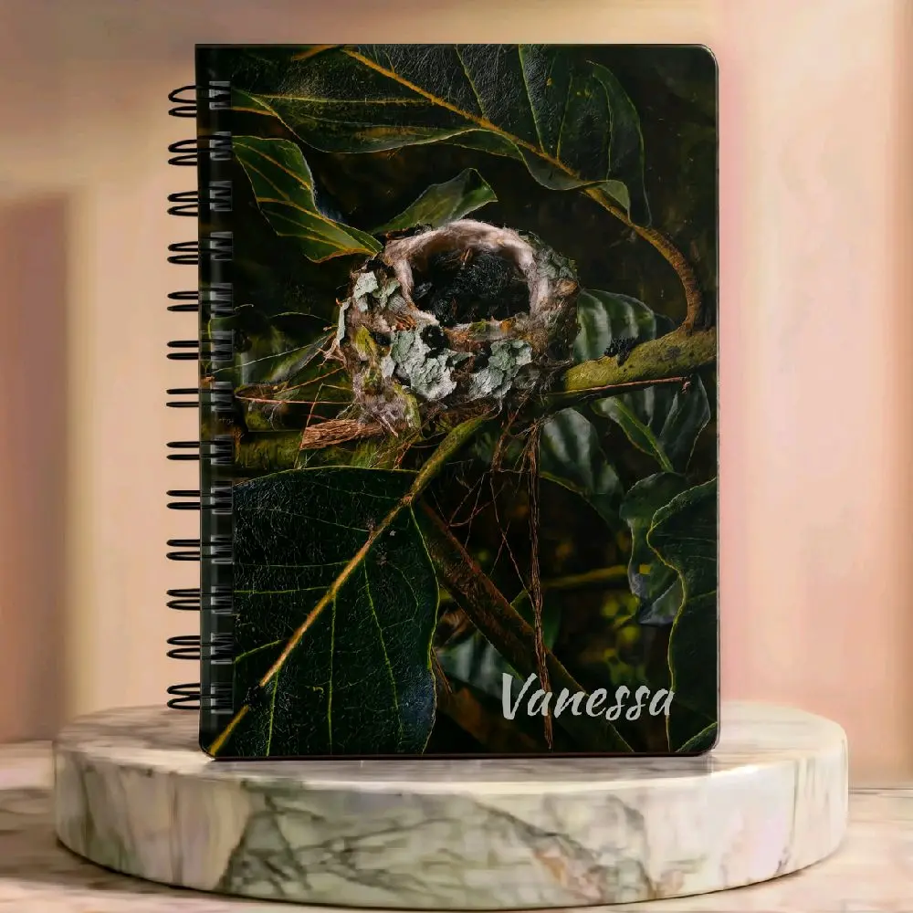 Wildlife Journal Personalized | Hummingbird Nest Notebook | Costa Rica | Custom Name Travel Gift | Spiral Lined Notebook 5x7
