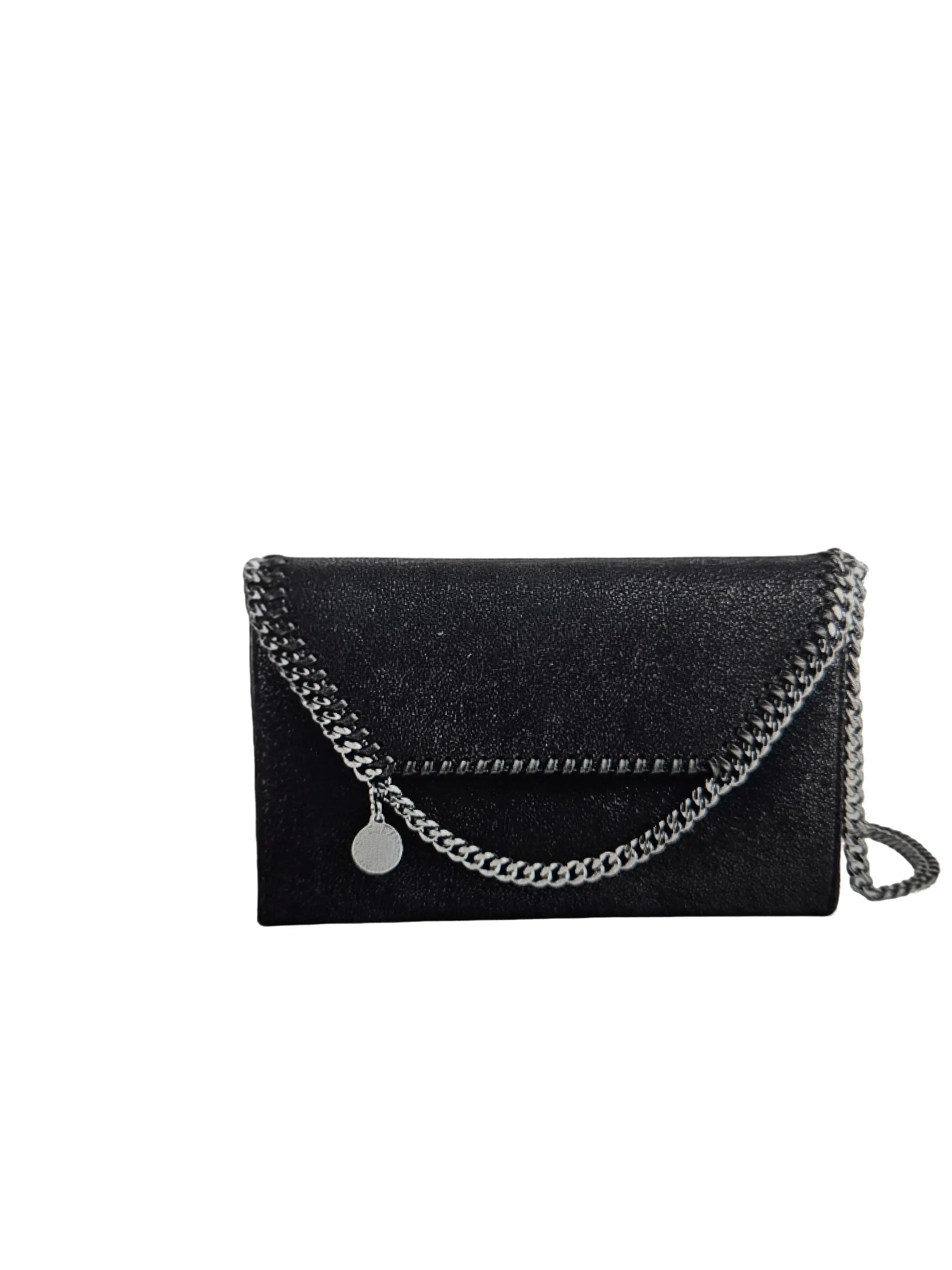 Mini Falabella Crossbody Bag with Chain Strap Silvertone Hardware Top Flap Snap Closure Made in Italy 8.5W x 5H