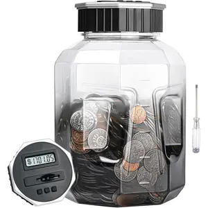 X-Large Piggy Bank for Adults Kids, Digital Coin Counting Bank with LCD Counter, 2.4L Capacity, Money Counting Jar with Total Amount Display, Fits All US Coins