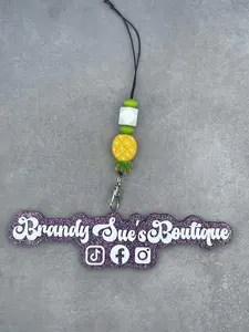Upside Down Pineapple Beaded Car Charm / Freshie Hanger