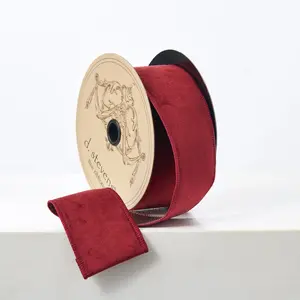 D. Stevens Christmas Burgundy Red Taffeta 10 Yd. Wire-Lined Ribbon Spool