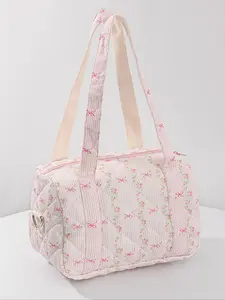 Floral Pattern Makeup Bag, Large Capacity Cosmetic Storage Bag, Zipper Makeup Organizer Pouch, Toiletry Bag, Versatile Storage Bag for Travel & Daily Use