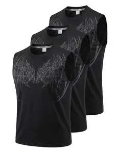 American Hardcore Fitness Quick-Dry Sports Tank Top, Sleeveless Gym Tops, Dark Symmetrical Printed Sleeveless Design, Exclusive Wear for Men's Weightlifting and Strength Training, Suitable for Daily Wear, Running and Outdoor Sports