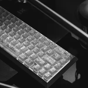 132 Keys White Carbon Fiber Printed Keycaps, PC Side Engraved OEM Profile Anti-Slip Custom Key Caps, Premium Gift for Gamers