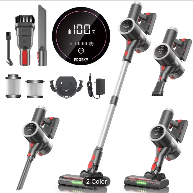 Cordless Vacuum Cleaner, 46Kpa Powerful Stick Vacuum With Tangle-Resistant Design, Up To 50 Minutes, Powerful Suction, Rechargeable, Lightweight, With Washable Filter, Crevice Tools, And Versatile For Carpet, Hard Floor, Pet Hair