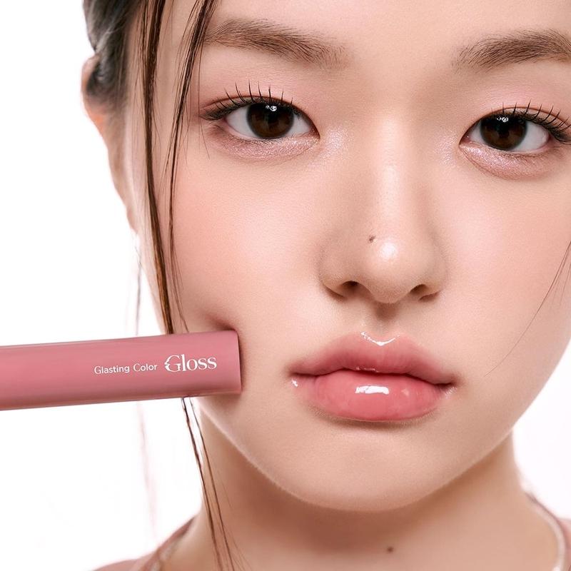 rom&nd Glasting Color Gloss 01 Peony Ballet - Rosy Pink Glass Shine Lip Gloss, Hydrating K‑Beauty Lip Topper, Non‑Sticky High Shine Gloss, Plumping Juicy Lips, Korean Makeup, 4g, romand