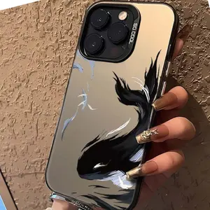 Case for iPhone 16 Pro Max 15 Plus 14 13 12 11 XS XR Jumping Orca Pattern Shockproof Silicone PC Back Protective Smartphone Cover