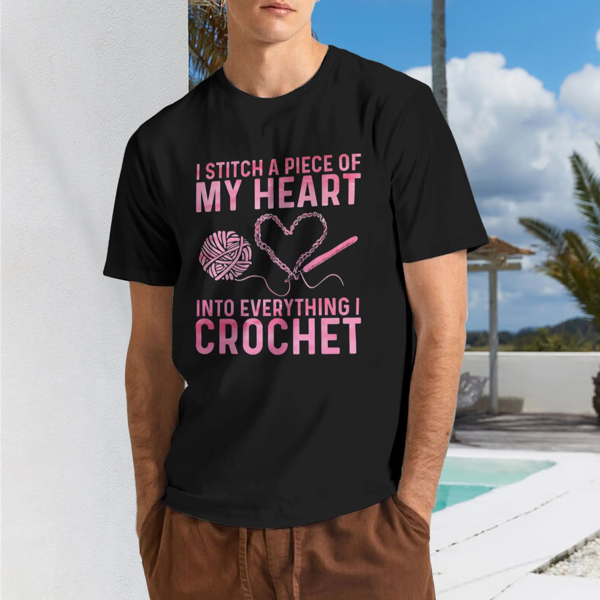 Humorous Crochet Graphic Tee for Both Genders, Ideal for Crochet Enthusiasts