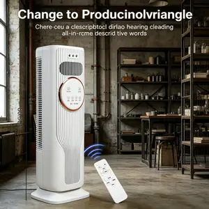 Portable Bladeless Fan Heater Combo with Air Purifier, 12H Timer, Safe for Kids & Pets