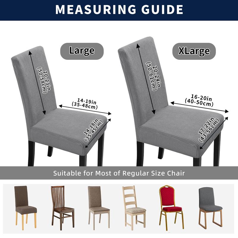 Easy-Going Waterproof Dining Chair Cover Set of 2/4/6/8,  Christmas Leakproof Stretch Jacquard Parson Chair Slipcover, Removable Washable Chair Protector for Home, Restaurant, Banquet, Kitchen Hacks