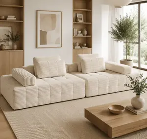 【Summerwins】Oversized Corduroy Cloud Sofa | Modular Sectional Sofa | Vacuum Compressed | Pet Friendly Cloud Sofa | Fits Living Room Apartment | Free Gifts | 2 Pickages Shopping,sofas living room. boneless couch.Cozy Comfy Loveseat. cloud couch.