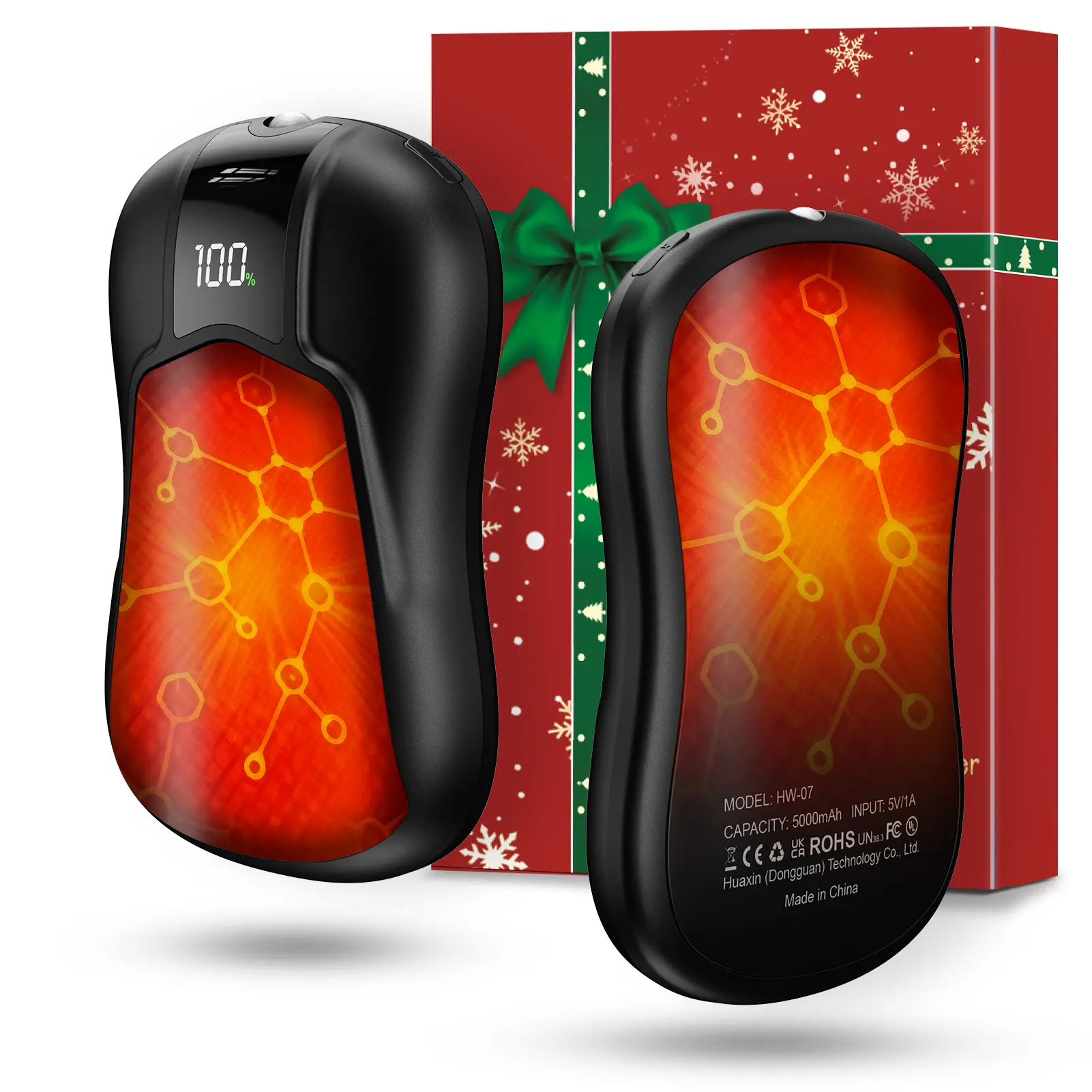 Nexillumi 2 Pack Rechargeable Hand Warmers, Double-Sided Heated Pocket Warmers with AI Temperature Control, 5 Heat Levels & 10000mAh Battery, Ultra Slim Electric Hand Warmers for Women, Hunting, Skiing, Camping, Hiking and Winter Outdoor Gifts