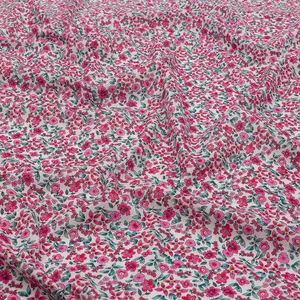 Cotton Voile - Pink Floral - Botanical Stroll Print - Mood Exclusive Secret Garden Collection