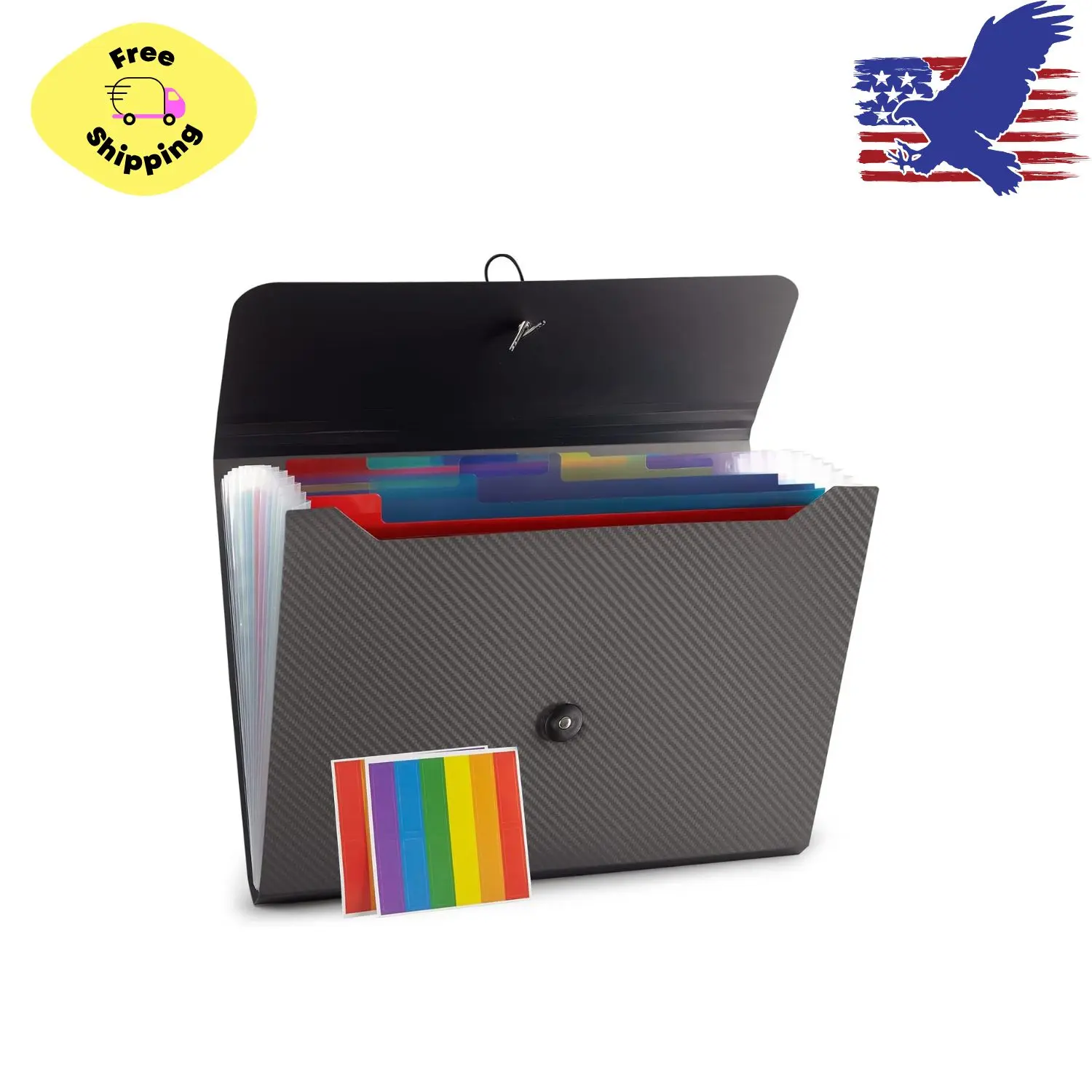 Accordion File Organizer, 13 Pockets, Grey