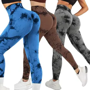 Women's Tie Dye High Waist Seamless Yoga Leggings, Hip Lifting Running Sports Tight Pants, Women's Activewear oversport
