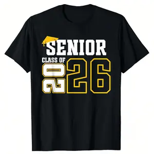 Class of 2026 Senior 26 High School Graduation Black Gold T-Shirt Graduation Gift