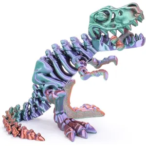 3D Printed Articulated Dragon Skeleton – Movable Bone Figure, Dinosaur-Style Fidget Desk Decor for Stress Relief & Collectors