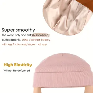 Cozy Solid Color Satin Lining Bonnet Hats, Hat for Men & Women, Bonnet Hats Suitable for Fall Streetwear Fall Clothing, Outdoor Sports, Skiing, Back To School, Fall Outfits, Fall Freshness, Coolfashionguy 70s