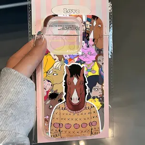 anime Comedy B-BoJack Horseman Phone Case Is Compatible with iPhone 17/16/15/14/13/12/11/Pro/ProMax/Plus/17Air/Xsmax, for Samsung S25/S24/S23/S22/Plus/Ultra/Fe, Featuring a Transparent TPU Soft Back Cover, Shockproof Cover, Gift for Christmas Birthday