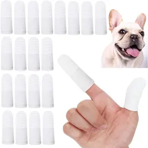 20 PCS Washable Comfortable Durable 2-Finger Finger Toothbrushes for Dogs Cats, Pet Oral Care Toothbrush Set