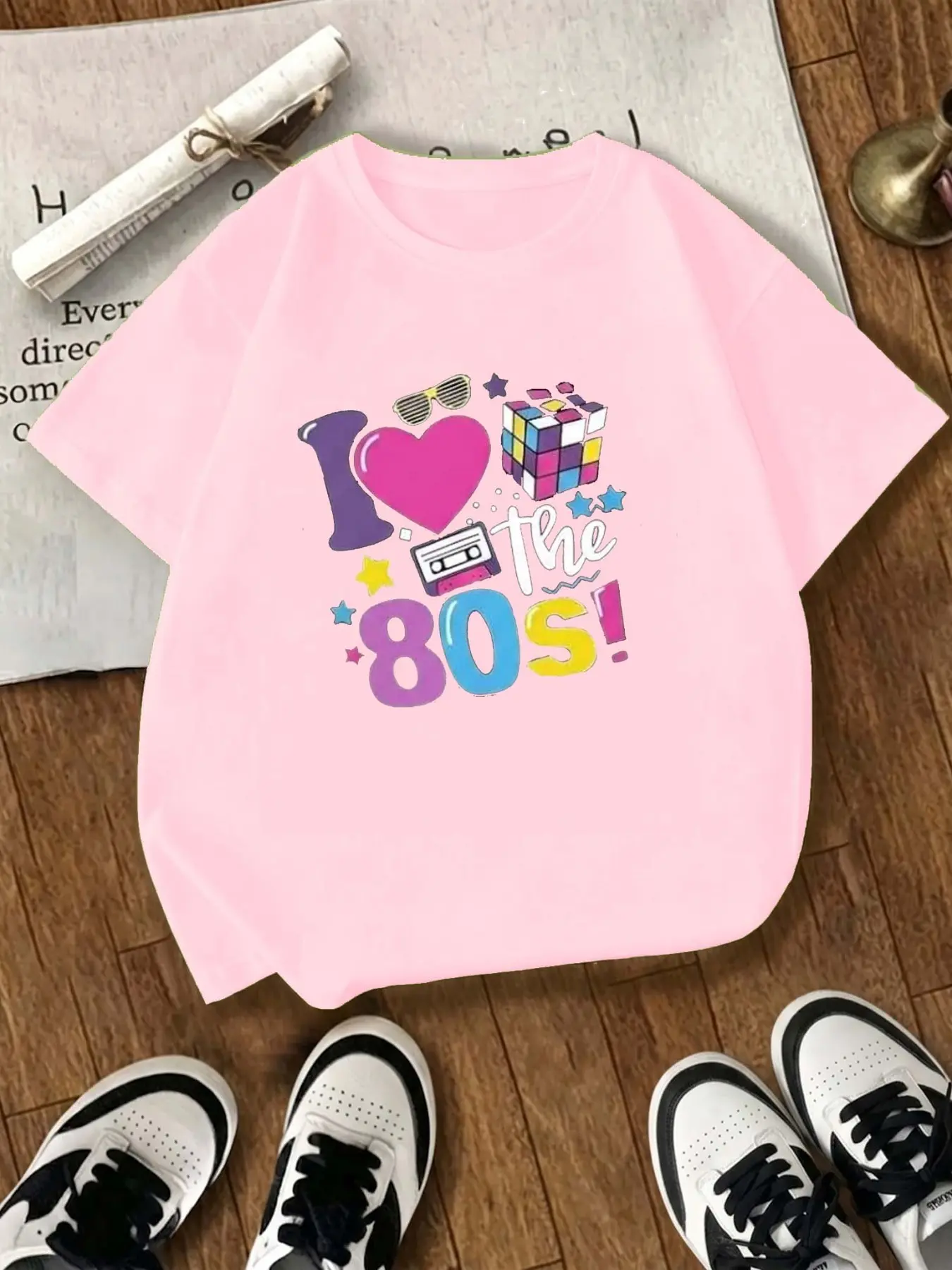 Summer New Multi-Color Women's Loose Fit Casual Fashion Logo Trendy Printed Round Neck T-Shirt, Comfortable and Stylish Top for Daily Wear