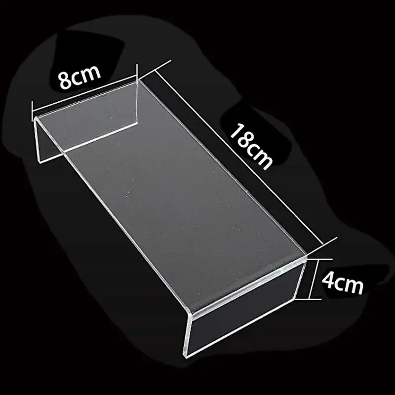 U Shape Acrylic Display Riser Stand, Clear Jewelry Display Riser Shelf Showcase for Dessert Cupcake Shoes Anime Figure Display NONE