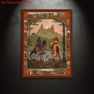 1 piece/set Frameless Canvas Painting Print Poster, Unframed Art Print, Classic Retro Vintage Art, Kingdom Come, Modern home decor, a perfect gift for video game enthusiasts and home decor