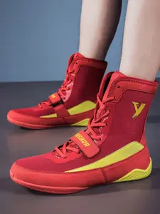 Men's Boxing Training Shoes, Non-slip Wear-resistant Boxing Shoes, Trendy Fashionable Sports Shoes for Boxing & Wrestling Training, Boxing Boots