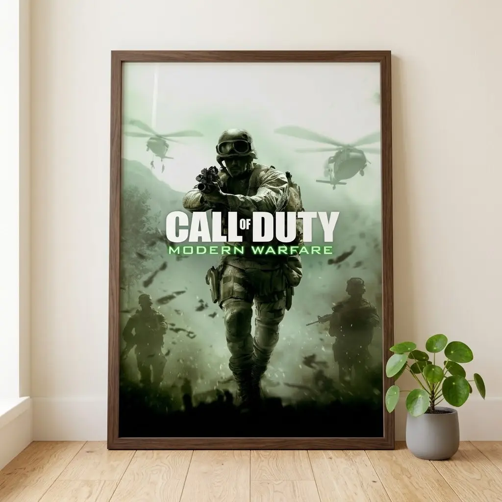 Call of Duty Modern Warfare Poster, Military Gaming Wall Art, Tactical Shooter Video Game Print, Gamer Room Decor, No Frame