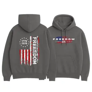 Freedom 1776–2026 Hoodie – Patriotic USA Flag Vintage Distressed Graphic, 250 Years of American Freedom - unisex Hoodie Casual Menswear