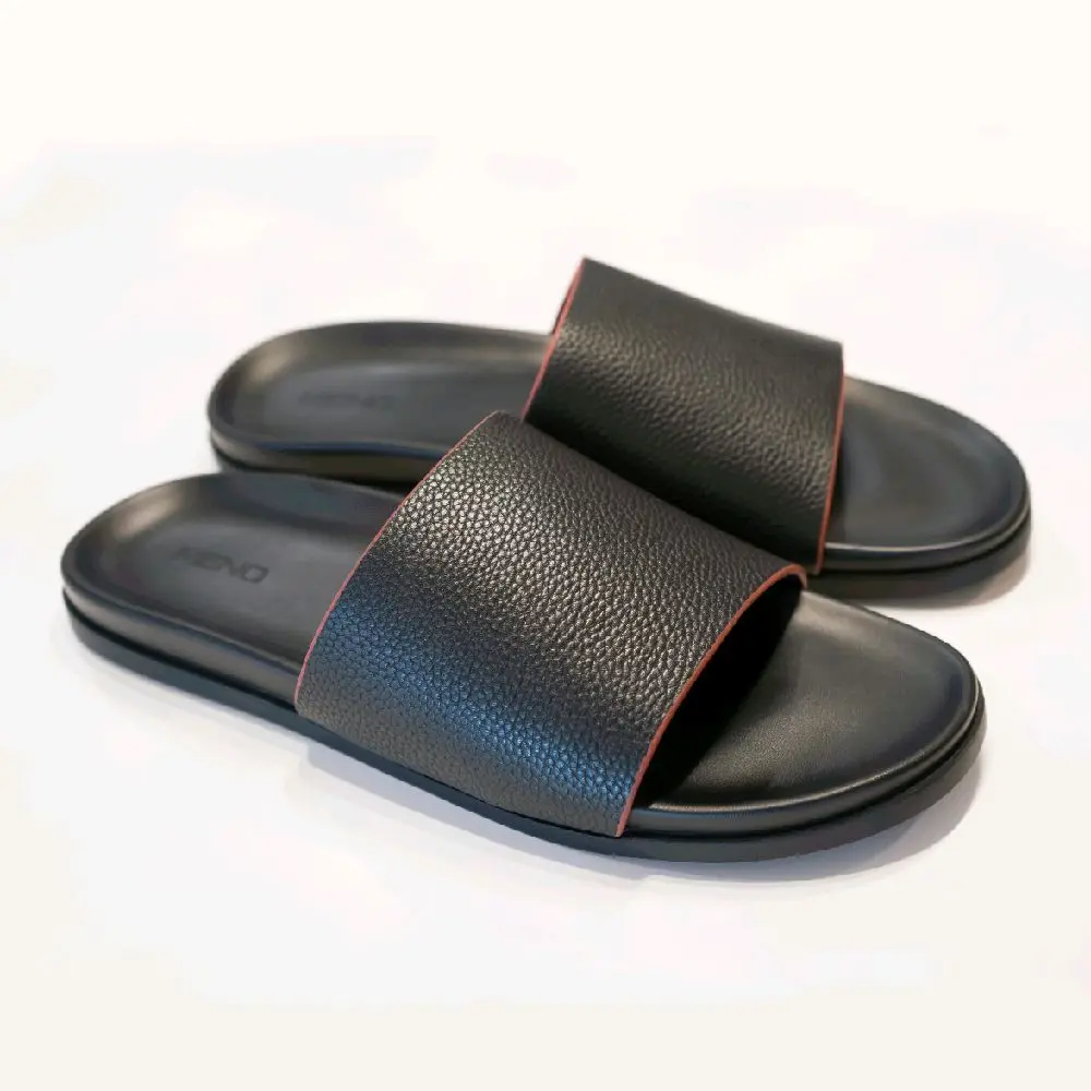 Men's Leather Slide Sandals.