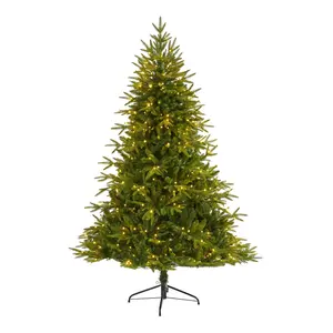 6.5’ Colorado Mountain Fir “Natural Look” Artificial Christmas Tree with 400 Clear LED Lights and 2056 Bendable Branches