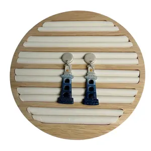 Enchanted Beacon Lighthouse Polymer Clay Dangles
