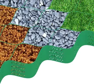 YUEWO Geo Grid Ground Grid 2 Inch (9x17FT) 155 sq ft Geocells Cellular Confinement System Geo Cell Grid Paver for Gravel Stabilizer for Light Duty Traffic Areas Foot Traffic with 30pcs Buckles