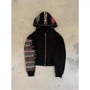 American Retro Artistic Trendy Sweatshirt Jacket Letter Print Jacket Unisex Cardigan Vacation Outfits Hoodies Men