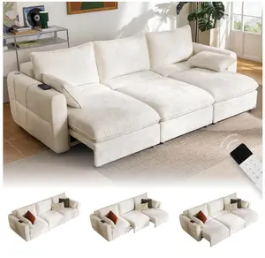 DOVA Electric Sofa Bed, Extendable, Oversized 103-in 2-in-1 Power Convertible Couch with 3 Fast-Charging USB Ports & Wide Backrest for Living Room, Small Spaces