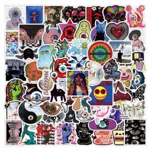 62pcs Weird Core Stickers Pack  Aesthetic Vinyl Waterproof Sticker Decals For Water Bottle Laptop Phone Skateboard Scrapbooking Bumper Teens Adults Fans Party Supply