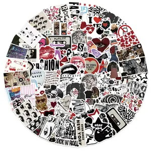 100pc Y2K Downtown Girls Sticker Pack Aesthetic Black & White Durable Vinyl Waterproof Stickers for Book Phone Laptop Water Bottle Fun Craft Stickers for Scrapbooks Planners Gifts & Rewards Cool & Cute Gift for Girls Teens Women - Protection